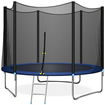 TRIPLE TREE 10 FT Trampoline with Safe Enclosure Net, 661 lbs Capacity for 3-4 Kids, Outdoor Fitness Trampoline with Waterproof Jump Mat Ladder for Indoor Park Kindergarten Toddler Trampolines