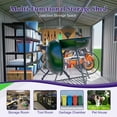 thumbnail image 5 of 10X8FT Outdoor Steel Storage Shed with Clear Window, Utility Garden Shed with Lockable Door and Sloped Roof, Weather Resistant Organization for Garden, Lawn, Gray, 5 of 9