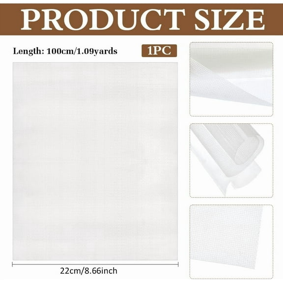 1.09 Yards Cross Stitch Aida Cloth Fabric 8.66Inch Water Soluble Canvas Cloth Disappear in Water Embroidery Canvas Fabric for Tablecloths Cloth Decoration Bed Sheets DIY Cross Stitch