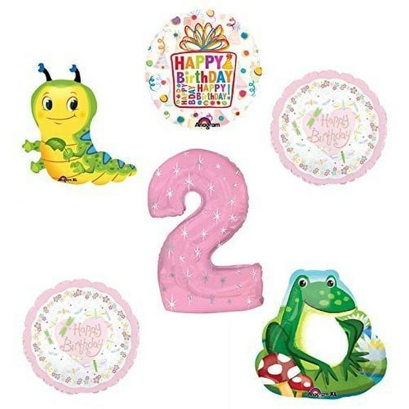 Garden Tea Party Dragonfly Caterpillar Frog 2nd Birthday Party Supplies