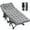 Black cot & Gray Mattress, variant on MOPHOTO 75'' Adult Folding Camping Cot, Heavy Duty Sleeping Cots for Adult, Folding Bed Pearl Cotton Pad & Carry Bag, Guest Bed Support 900 bls