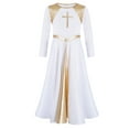 thumbnail image 4 of Alvivi Kids Girls Metallic Worship Costume Praise Liturgical Dance Applique Dress, 4 of 7