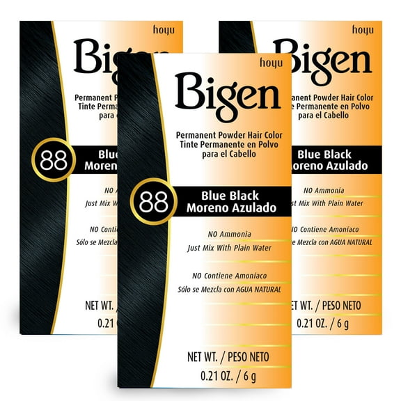 Bigen Permanent Powder Hair Color 3-Pack: 88 Blue Black