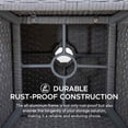 thumbnail image 6 of Outdoor Side Patio Table with Umbrella Hole, Sunjoy Poolside 16-Inch Rattan Wicker Square Combination Umbrella Stand Side Table, Grey, 6 of 8