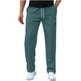 thumbnail image 1 of LOVZFMLL Cargo Pants for Men's Solid Color Pocket Workwear Pantscasual Straight Leg Pants, 1 of 1