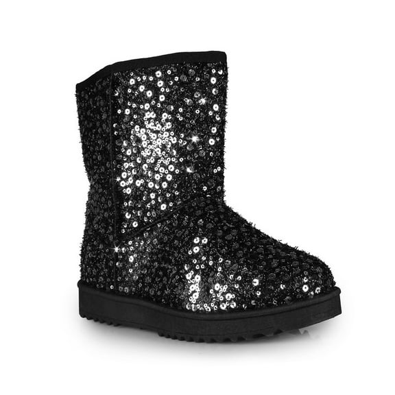 Women’s Glamour Sequined Mid-Calf Winter Snow Boots