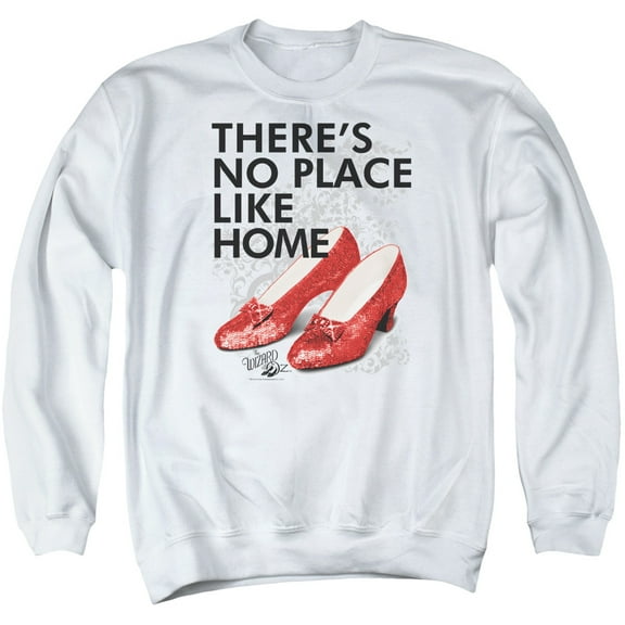 Trevco Sportswear OZ100-AS-5 Wizard of Oz No Place Like Home Adult Crewneck Sweatshirt, White - 2X
