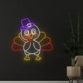 thumbnail image 2 of Handmadetneonsign Custom Witch Hat Turkey Neon Sign, Thanksgiving Turkey LED Light, Turkey Bird LED, 2 of 5