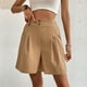 thumbnail image 4 of WILLBEST Pantalones Casuales para Mujer, Pantalones Cortos Holgados de Cintura Alta y Pierna Ancha de Color Caqui de Verano para Uso Diario Cómodo. Chica, 4 of 8