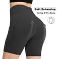 thumbnail image 3 of Femmes Nus Sentiment Motard Short Taille Haute Yoga Séance d'Entraînement Gym Course Spandex Short, 3 of 4