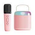 thumbnail image 4 of Portable Bluetooth Speaker with Wireless Microphone, Portable Speaker System, Handheld Mics Speaker Machine, for Travel, Family, Birthday Y2 Pink Single Mic, 4 of 8