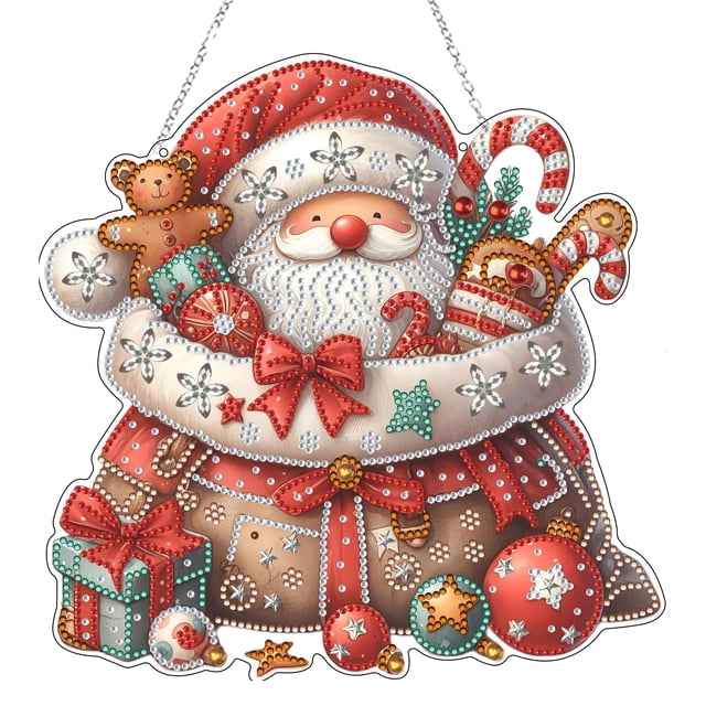 Adorno Colgante JJFox DIY de Acrílico 5D Papá Noel
