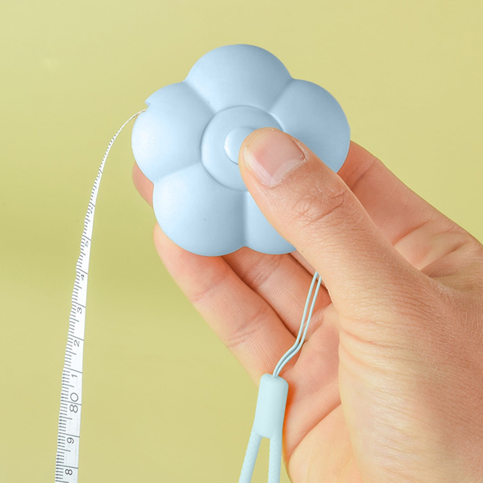Tape Measure 2 Meter Plastic Flower-Shaped Retractable with Button for Body Measurement Sewing and Crafts