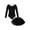 Black-A, variant on YEAHDOR Kids Girls Ballet Leotard Gymnastics Costume Long Sleeve Solid Color Dance Leotard Bodysuit Pink 12