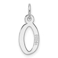 thumbnail image 3 of Auriga 14K White Gold Slanted Block Letter O Initial Charm for Women (L-18.6 mm, W-7.5 mm), 3 of 6