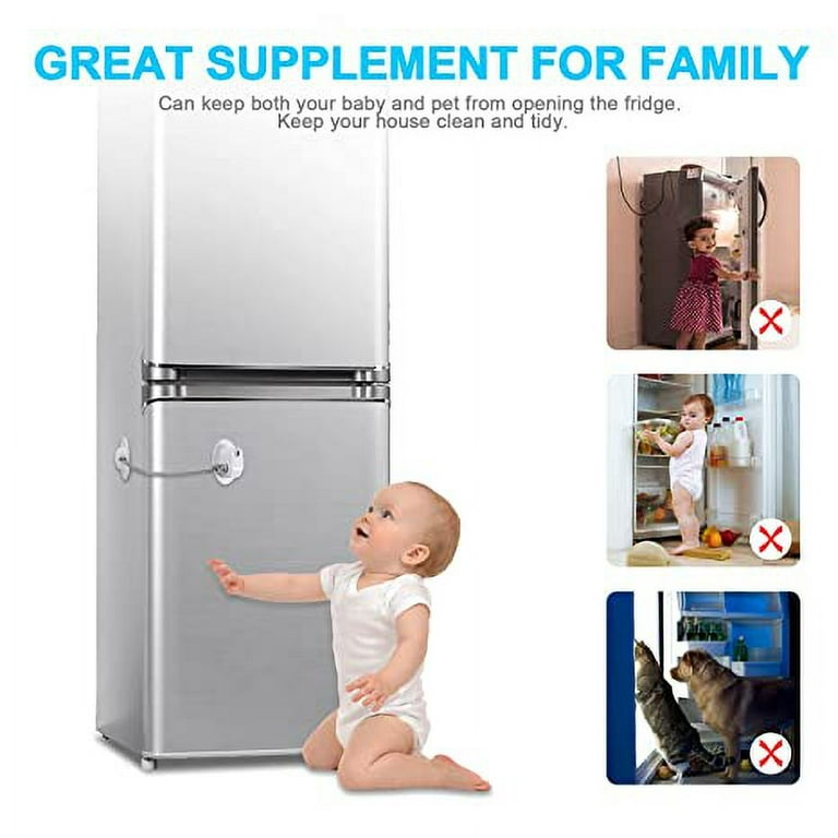 2 Pcs Baby Safety Fridge lock, Child Proof Refrigerator Freezer
