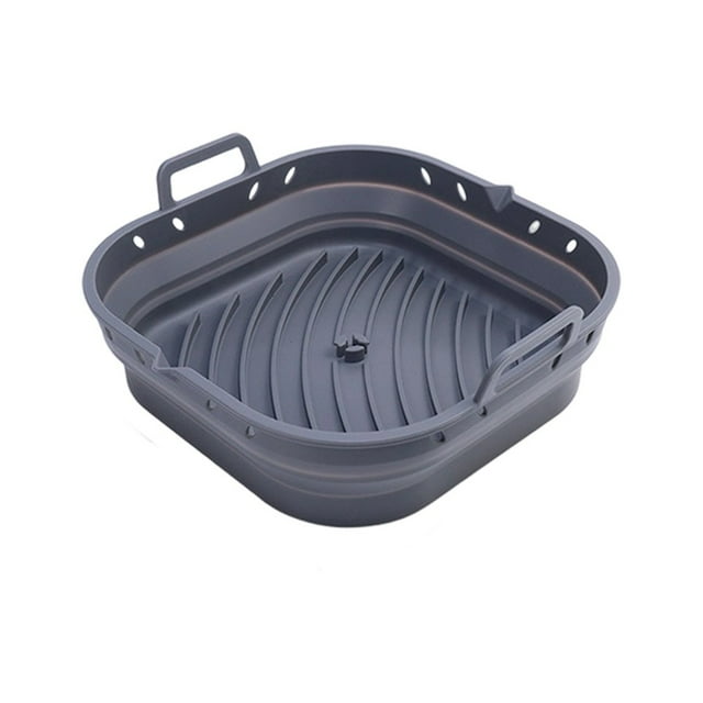 Silicone Baking Tray for Air Fryer Foldable with Oil Spout 23*22 *6cm