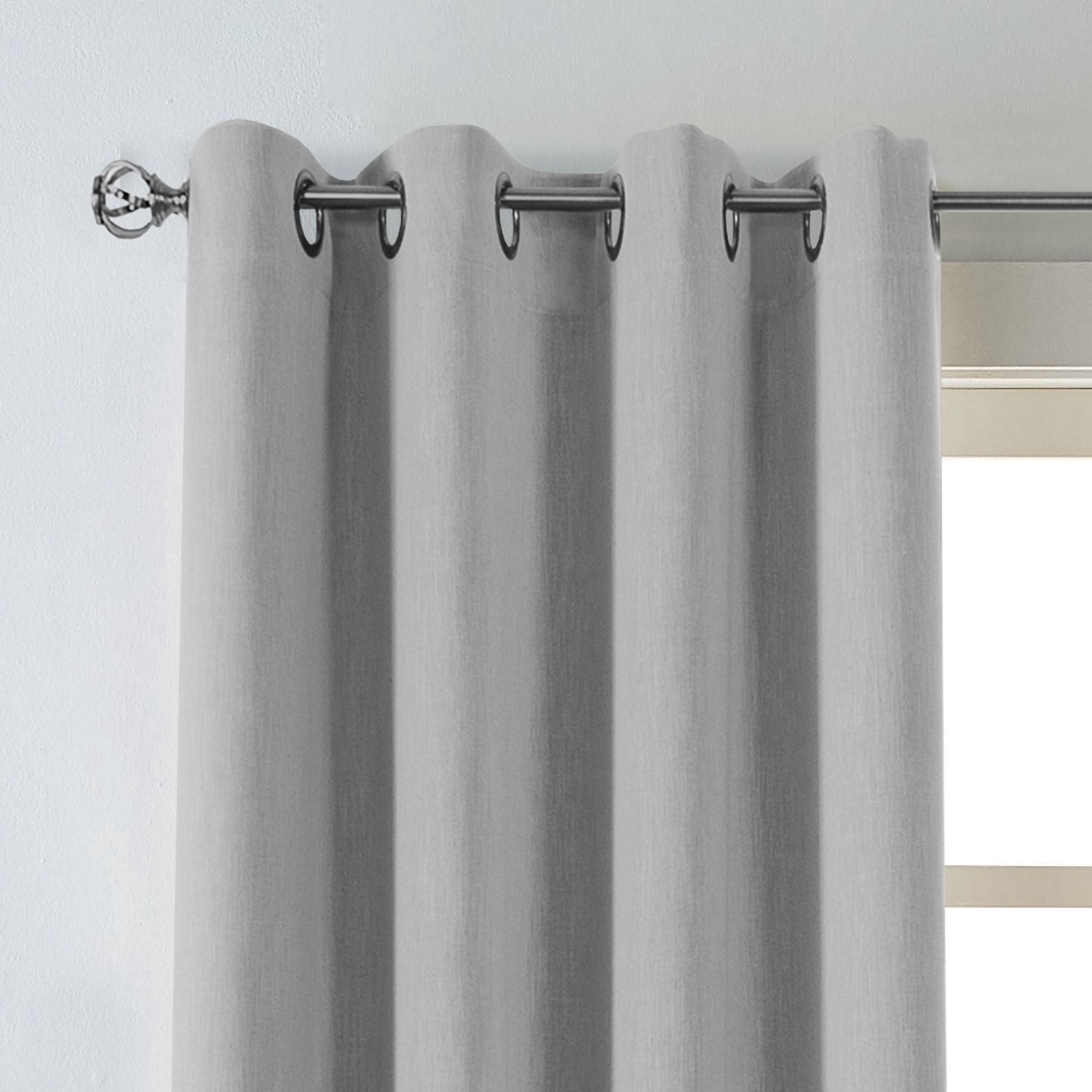 Eclipse Hadley 100% Blackout Curtain Panel, Linen Blend Grommet Window Curtain, 1 Panel, 50 In Wide x 72 In Long, White
