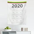 thumbnail image 1 of Calendar 2020 Tapestry, Simple Lithuanian Design Under Color Bars Year Plan on Plain Background, Fabric Wall Hanging Decor for Bedroom Living Room Dorm, 5 Sizes, Grey Multicolor, by Ambesonne, 1 of 1
