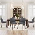 thumbnail image 1 of Sillas de comedor COLAMY, 6 unidades, tapizadas en madera, color gris claro, 1 of 5