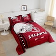 thumbnail image 4 of Erosebridal Football City Comforter Set Twin Bedroom Decor, Football Sports Fans Gifts, American Football Bedding Comforter Sets Black and Red Stars Striped Duvet Set ( Atlanta), 4 of 6