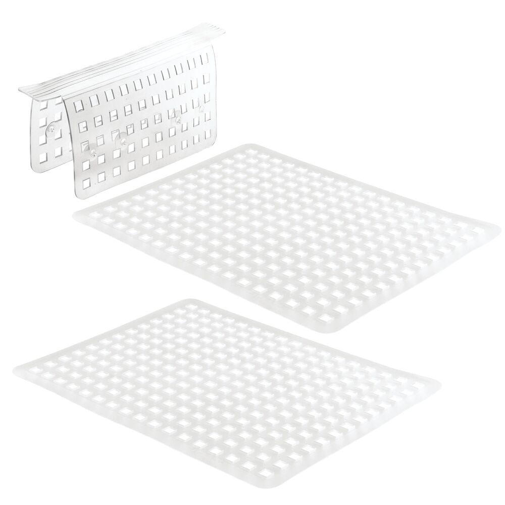 mDesign Kitchen InSink Protector Set 1 Sink Saddle, 2 Large Sink