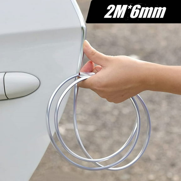 Goodhd 2M*6mm Car Chrome Trim Moulding Car Door Edge Scratch Guard Protector Strip