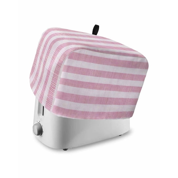 Toaster Cover 4 Slice Pink Linen Stripes Toaster Oven Cover with Pockets Retro Striped Lines Dustproof Bakeware Protector Small Kitchen Appliance Dust Covers and Fingerprint Protection