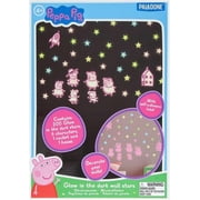 Peppa Pig Glow in The Dark - Officially Licensed Bedroom Decor, Includes Self-Adhesive 200 Stars, 6 Characters, Rocket & House, Accessories for Toddler's Room |