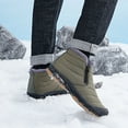 thumbnail image 6 of CHENge Snow Boots for Men Size 7 Mid-Calf Square Toe Insulated Lined Fashion Comfort Elastic for Cold Weather Hiking Shoes(Army Green,8.5), 6 of 7