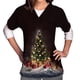 thumbnail image 2 of Tops Para Mujer Blusa Navideña Camisas Manga Corta Cuello en V Uniforme Árbol Impreso Bolsillos Enfermería Odeerbi ODB171043, 2 of 5