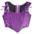thumbnail image 6 of Mrat Oversized Tank Tops Women Lace-Up Solid Fishbone Court Vintage Corset Straps Tank Tops Shapewear Exercise Tank Tops for Women S-31 Purple 3XL, 6 of 8