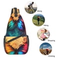 thumbnail image 4 of Lsque Vibrant Rainbow Butterfly A Pattern Cross Chest Bag Diagonally – Premium Durable Front Chest Sling with Adjustable Padded Strap, High-Capacity Storage, 4 of 6