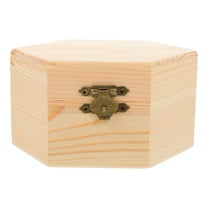 MRLESS Small Wooden Storage Box with Lid for Jewelry, DIY Crafting, Unpainted Vintage Keepsake and Handmade Project Box