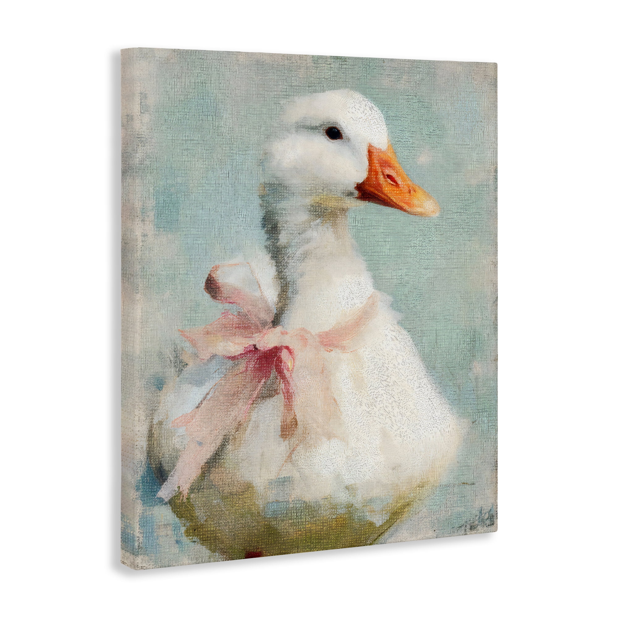 Stupell Industries Soft Pink Bow Goose Canvas Wall Art, design by LSR Design Studio