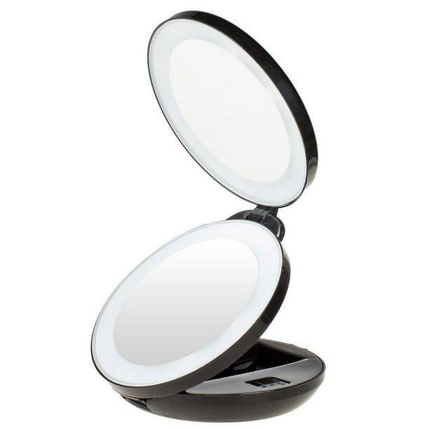 Kedsum 1x 10x Double Sided Led Lighted Makeup Mirror Compact Folding Vanity And Travel Black Com Kedsum 1x 10x Double Sided Led Lighted, Kedsum 6 8 10x Magnifying Led Lighted Makeup Mirror