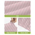 thumbnail image 4 of Pink Striped Bar Stool Covers Set of 2, Modern Simple Farmhouse Beige Vintage Stretch Washable Bar Chair Covers with Backs, Removable Pub Counter Height Chair Cover for Kitchen Dining Room Cafe, 4 of 7
