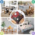 thumbnail image 4 of Red and Black Pioneer Flower Pattern Square Tablecloth,Waterproof Square Table Cover,Wipeable Spillproof Washable Table Cover for Home Kitchen Party Decor 52"x52"(132x132cm), 4 of 6