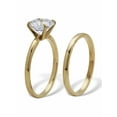 thumbnail image 2 of PalmBeach Jewelry 2.5 TCW Round Cubic Zirconia Yellow Gold Ion-Plated Stainless Steel Bridal Ring Set, 2 of 5