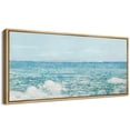 thumbnail image 5 of IDEA4WALL Extra Large Framed Canvas Print Wall Art Serene Coastal Seascape with Gentle Waves Watercolor Fine Art Antique Decorative Oversized Artwork Relax/Calm for Living Room - 60"x30", 5 of 5