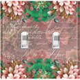 thumbnail image 1 of Metal Light Switch Plate Cover Elegant Mauve Floral Nature Scripture Damask FLW084, 1 of 13