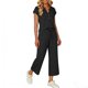 thumbnail image 5 of Top y falda Conjunto de las mujeres de la moda de color sólido suelto de manga corta con cuello en V con pantalones cortados de pierna ancha Set de bolsillo Pantalones y Top Set para las mujeres, 5 of 6