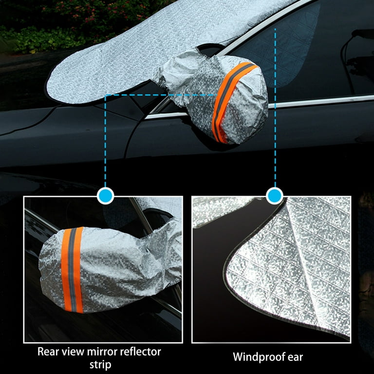 RnemiTe-amo Deals！Car Windshield Snow Cover For Ice Frost, Winter Car Cover  Windscreen Covers , Thicken Thickness Frost Guard With Side Mirrors  Protector And Magnetic Edges 