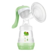 MAM Manual Breast Pump, Portable Breast Pump with Easy Start Anti-Colic Baby Bottle, Includes 2 Bottle Nipples, 1-Count, Green, One Size