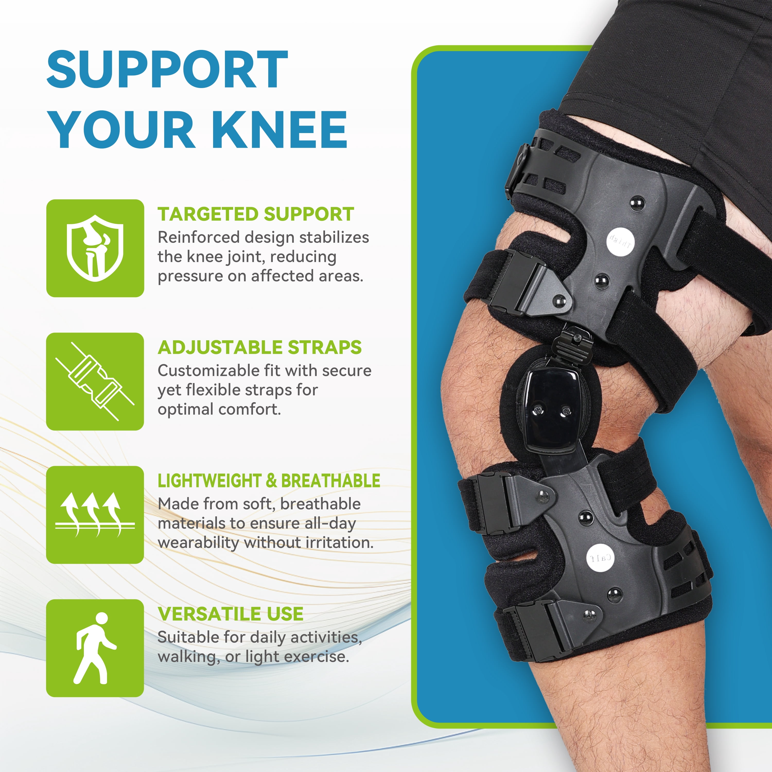 OA Unloader Knee Brace for Arthritis Pain Relief, Adjustable Support for Men & Women, Medial Stability for Bone-on-Bone (Right)