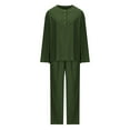 thumbnail image 4 of qolati Women's 2 Piece Outfit 2024 Fall Button Knit Pullover Sweater and Wide Leg Pants Sweatsuit Trendy Clothes Loungwear Matching Sets, 4 of 5