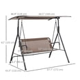 thumbnail image 3 of Outsunny 2-Person Patio Swing Chair with Adjustable Canopy for Porch Garden, 3 of 10