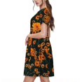 thumbnail image 2 of Balery Daisies Vestidos sueltos de manga corta para mujer, vestidos de verano 2025, vestidos casuales de corte A con vuelo., 2 of 6