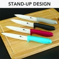 thumbnail image 3 of Ceramic Knife Set Kitchen Knives Set for Household Fruit Knives with Sheath 6" Bread Knife 5" Utility Knife 4" Fruit Knife 3" Paring Knife + One Peeler Rust Free Proof, 3 of 8