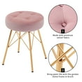thumbnail image 5 of Duhome Velvet Vanity Makeup Stools Tufted Footstool Bench Small Side Chairs With Gold Legs for Livingroom Bedroom Entryway Salmon Pink, 5 of 8
